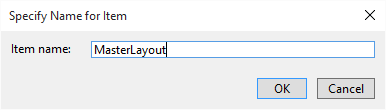 Mikmak View Add with Layout Specify name item dialogbox